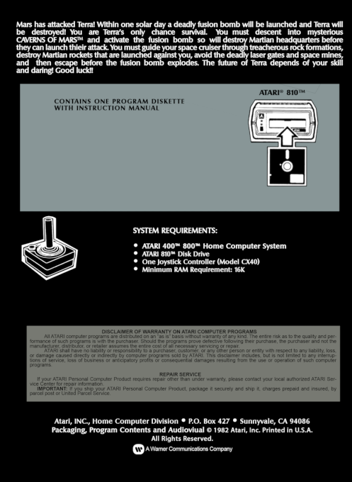 Caverns Of Mars — box-2D-back (WOR)