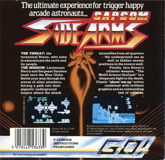 Sidearms, Hyper Dyne — box-2D-back (EU)