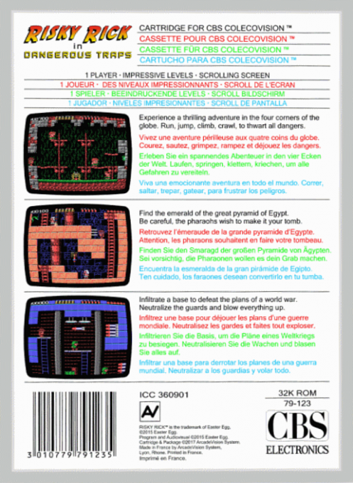Risky Rick in Dangerous Traps — box-2D-back (WOR)