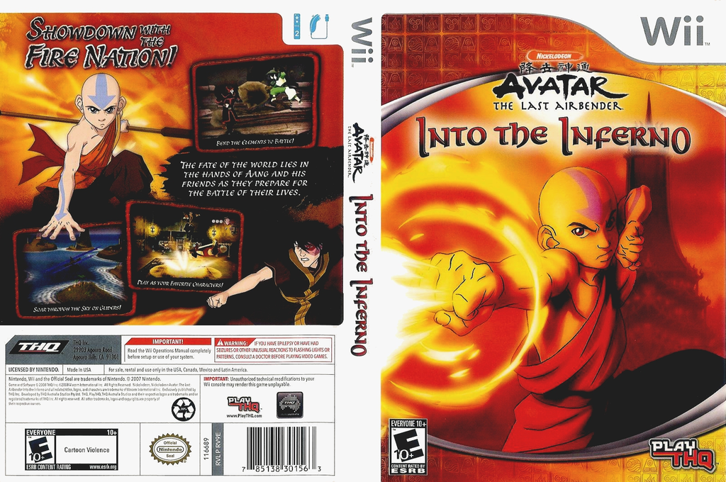 Nickelodeon Avatar - The Legend of Aang - Into the Inferno — box-texture (US)