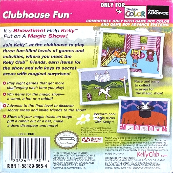 Kelly Club - Clubhouse Fun — box-2D-back (US)