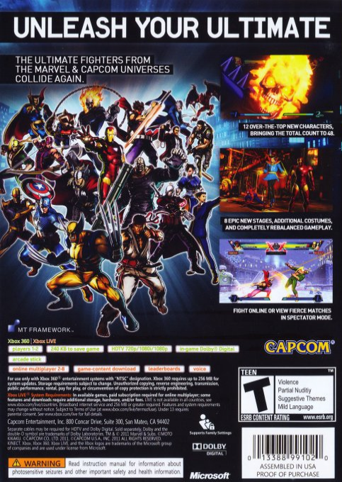 Marvel vs. Capcom 3 - Fate of Two Worlds — box-2D-back (US)