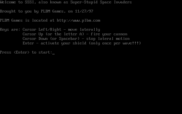 Super Stupid Space Invaders — sstitle (WOR)