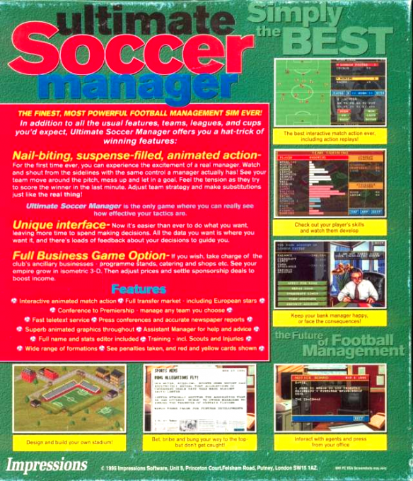 Ultimate Soccer Manager — box-2D-back (EU)