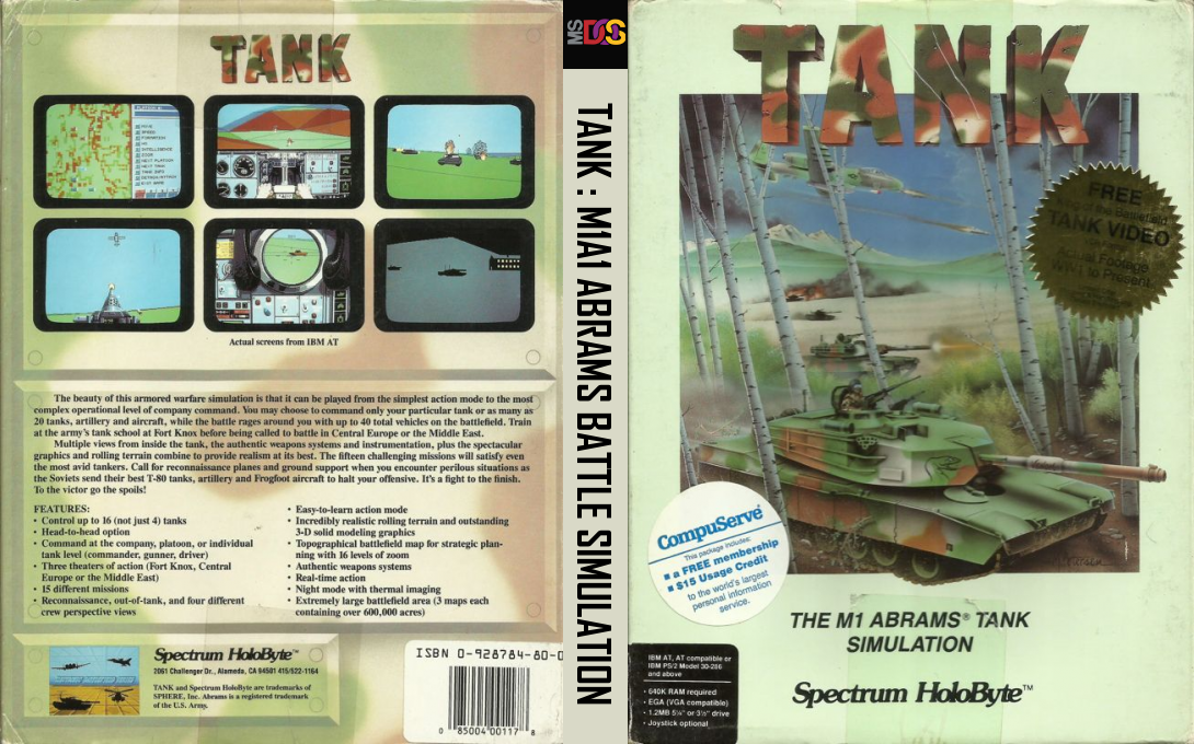 Tank - The M1A1 Abrams Battle Tank Simulation — box-texture (US)
