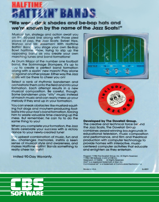 Halftime Battlin' Bands — box-2D-back (US)