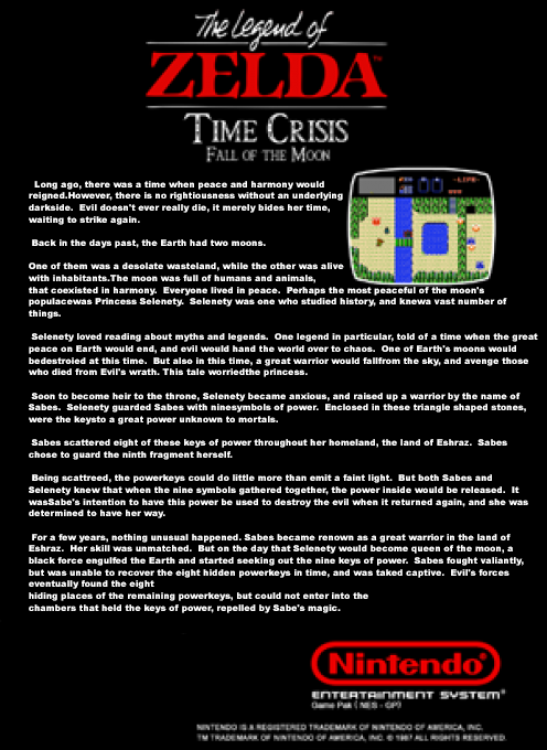 The Legend Of Zelda - Time Crisis : Fall Of The Moon — box-2D-back (WOR)