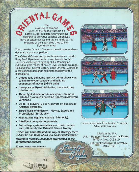 Oriental Games — box-2D-back (EU)