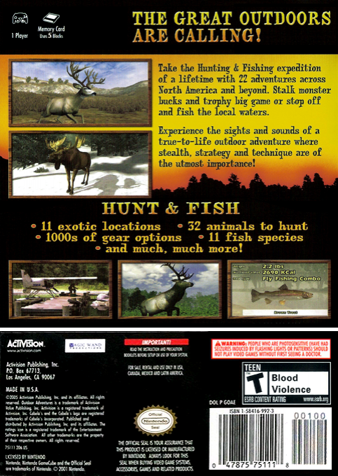 Cabela's Outdoor Adventures — box-2D-back (US)