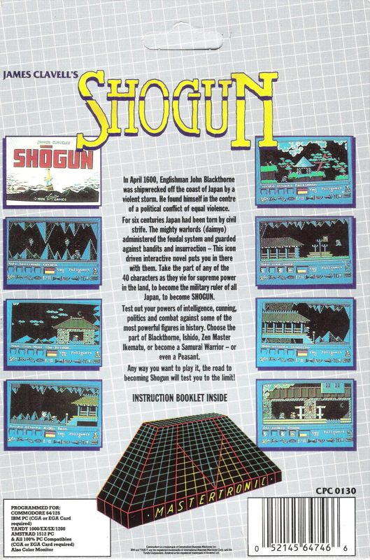 James Clavell's Shogun — box-2D-back (US)
