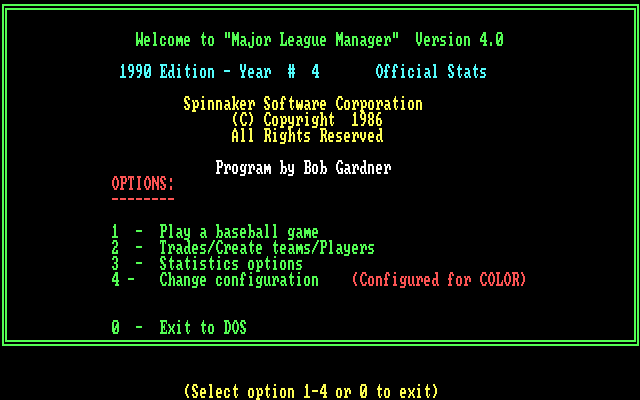Major League Manager — sstitle (US)