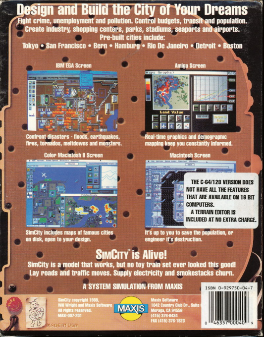 Sim City — box-2D-back (US)