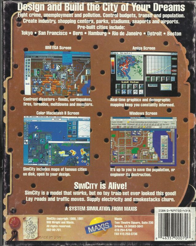 SimCity Classic — box-2D-back (WOR)