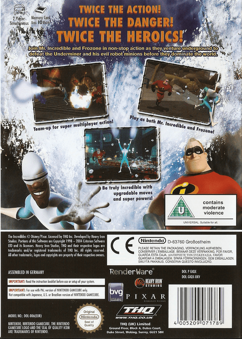 Disney-Pixar Mr. Incredible - Kyouteki Underminer Toujou — box-2D-back (EU)