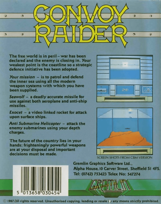 Convoy Raider — box-2D-back (EU)