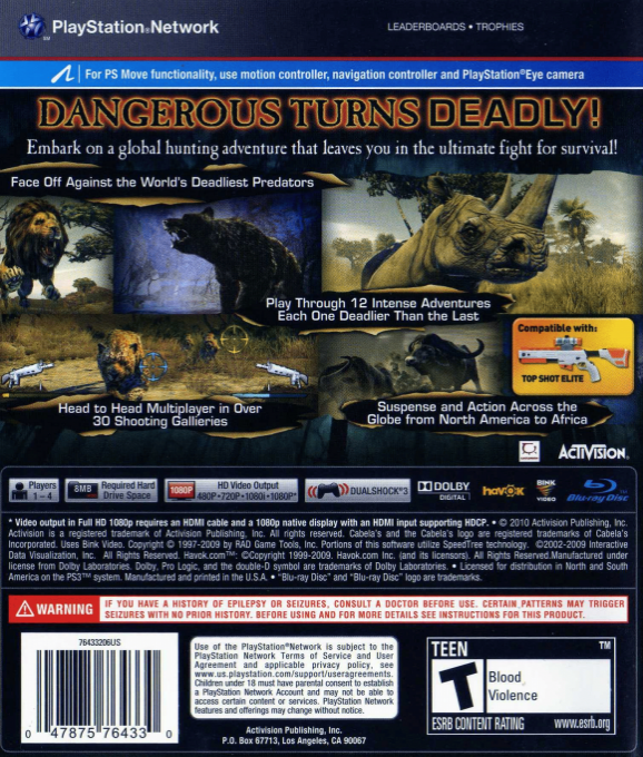 Cabela's Dangerous Hunts 2011 — box-2D-back (US)