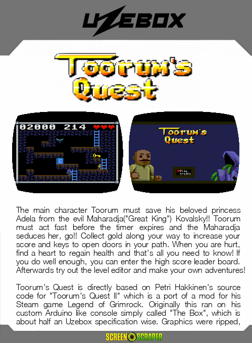 Toorum's Quest — box-2D-back (SS)