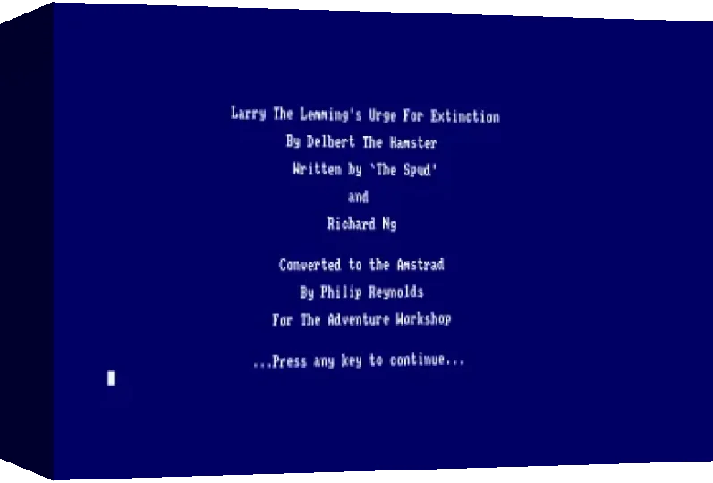 Larry The Lemming's Urge For Extinction — box-3D (WOR)
