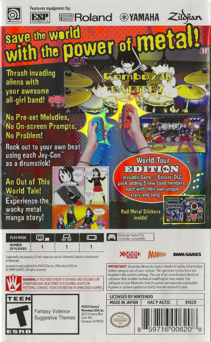 Gal Metal World Tour Edition — box-2D-back (US)