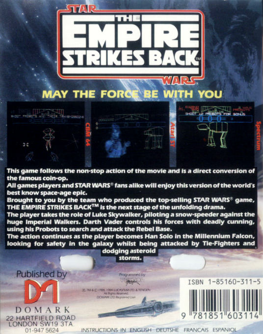 Star Wars - The Empire Strikes Back — box-2D-back (EU)