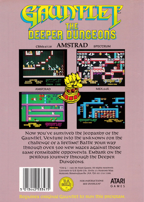 Gauntlet - The Deeper Dungeons — box-2D-back (EU)