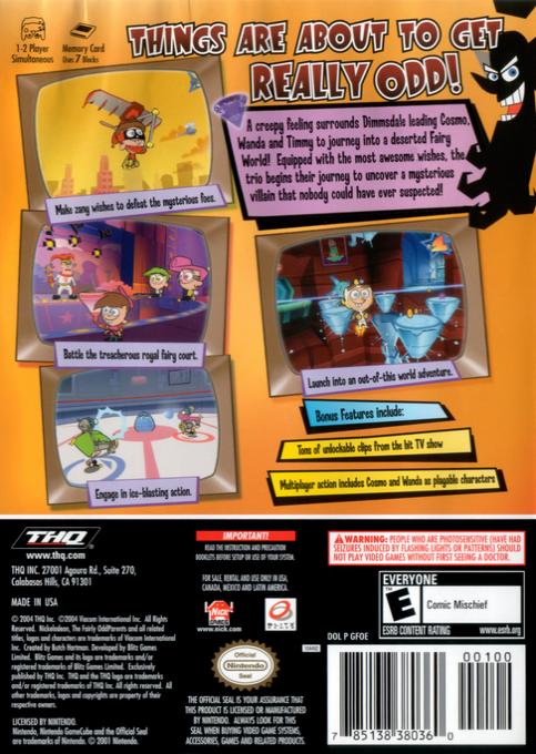 Fairly OddParents, The - Shadow Showdown — box-2D-back (US)