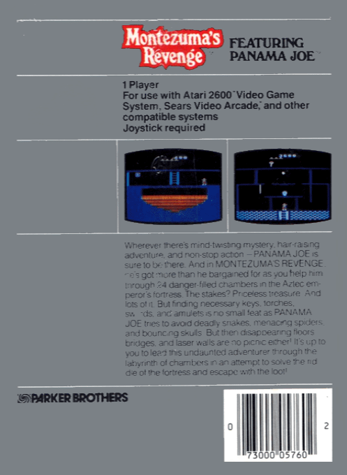 Montezuma's Revenge — box-2D-back (US)