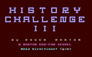 History Challenge III — sstitle (WOR)