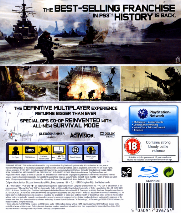 Call of Duty - Modern Warfare 3 — box-2D-back (UK)