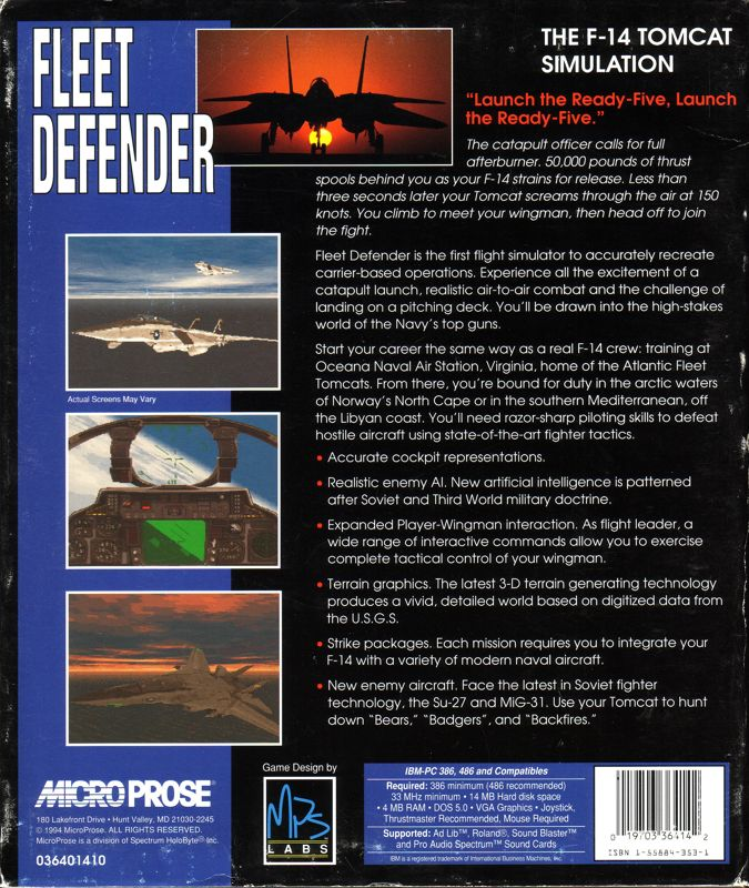 Fleet Defender — box-2D-back (US)