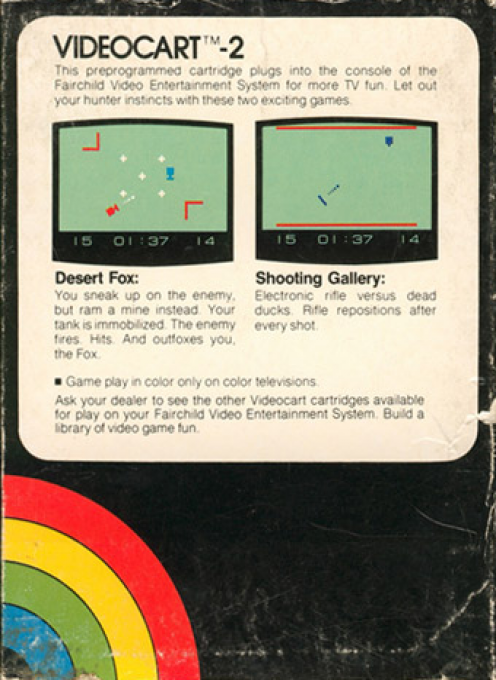 Videocart-2 - Desert Fox, Shooting Gallery — box-2D-back (SE)