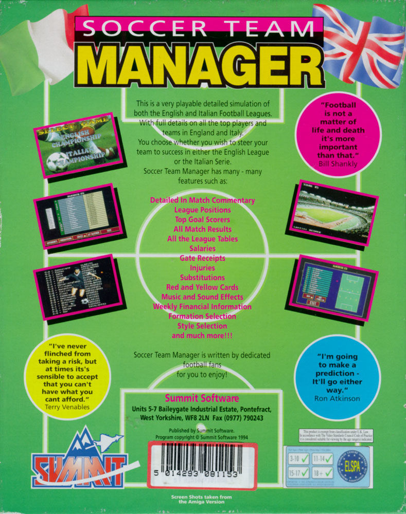 Soccer Team Manager — box-2D-back (UK)