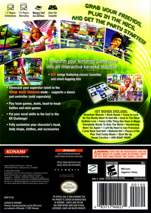 Karaoke Revolution Party — box-2D-back (US)