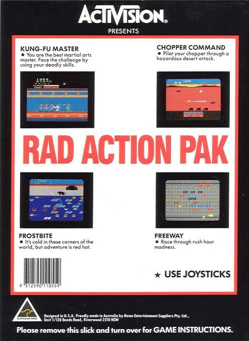 Rad Action Pak - Kung-fu Master / Frostbite / Freeway — box-2D-back (AU)