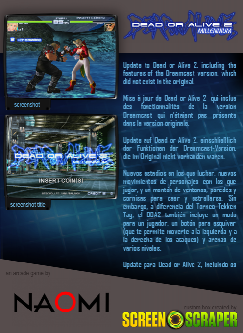 Dead or Alive 2 Millennium — box-2D-back (SS)