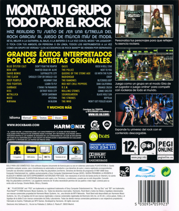 Rock Band — box-2D-back (SP)