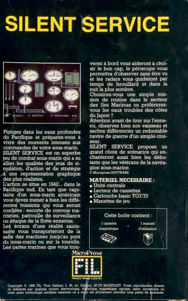 Silent Service — box-2D-back (FR)