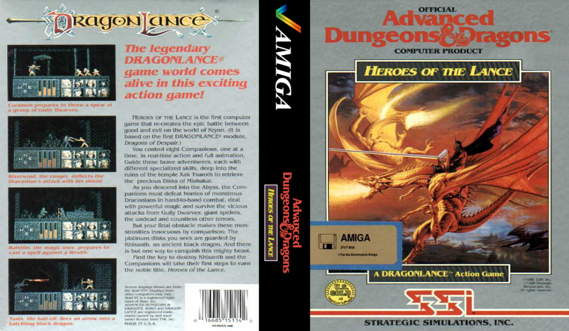 Advanced Dungeons & Dragons - Heroes of the Lance - A DragonLance Action Game — box-texture (US)