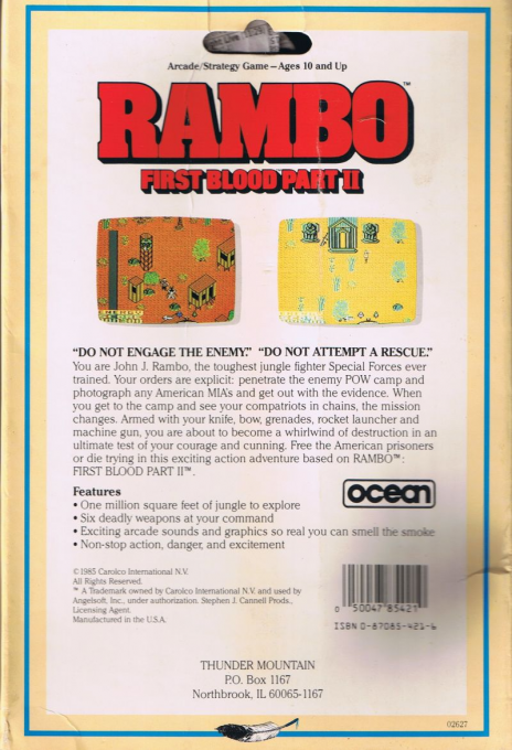 Rambo - First Blood Part 2 — box-2D-back (US)