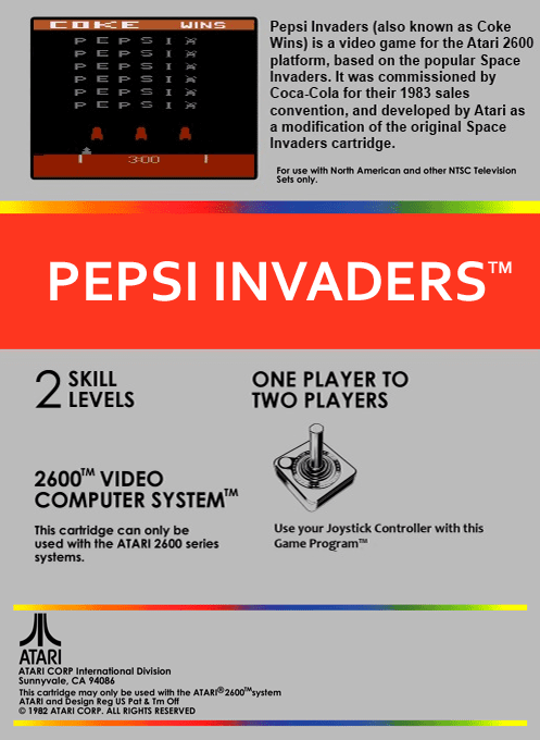 Pepsi Invaders — box-2D-back (US)