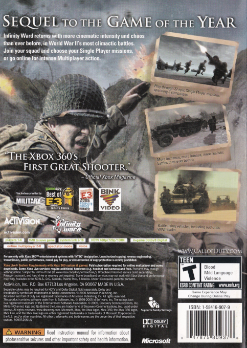 Call of Duty 2 — box-2D-back (US)