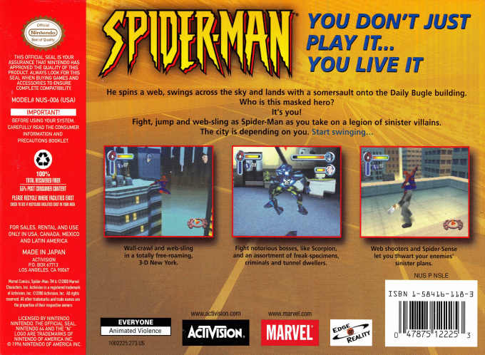 Spider-Man — box-2D-back (US)