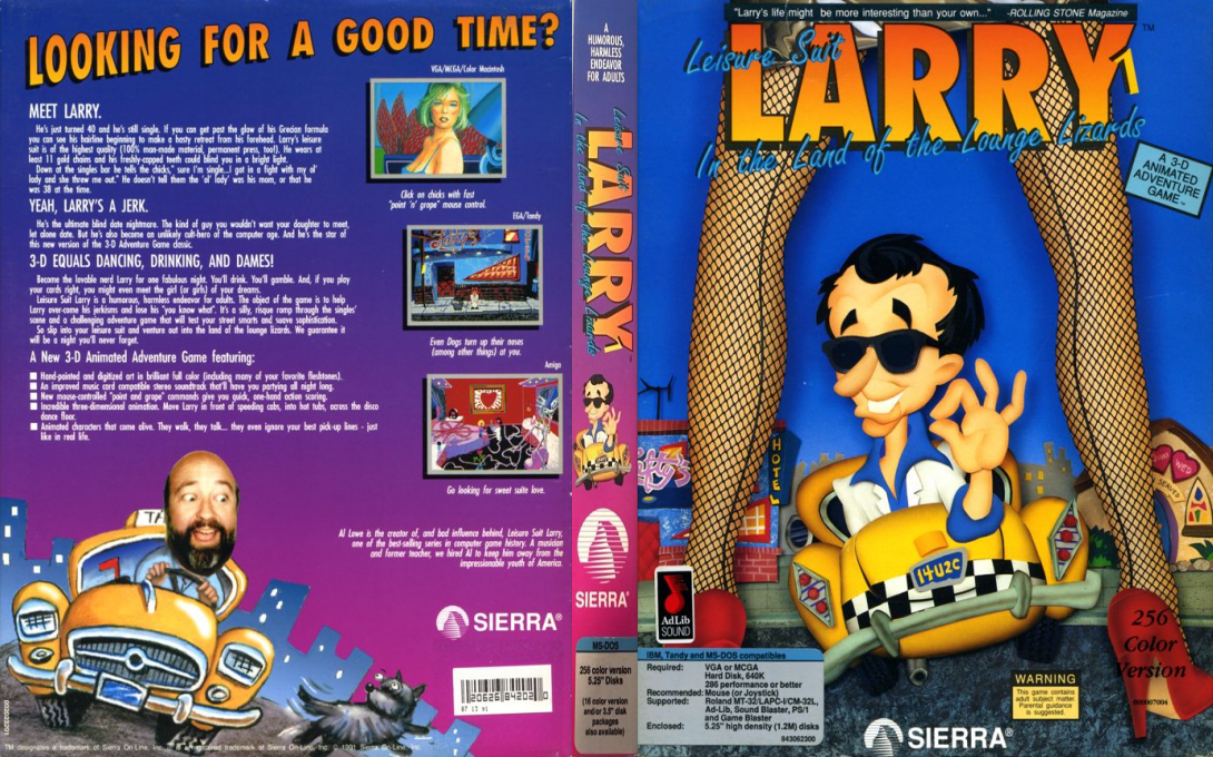 Leisure Suit Larry 1 - In the Land of the Lounge Lizards — box-texture (US)