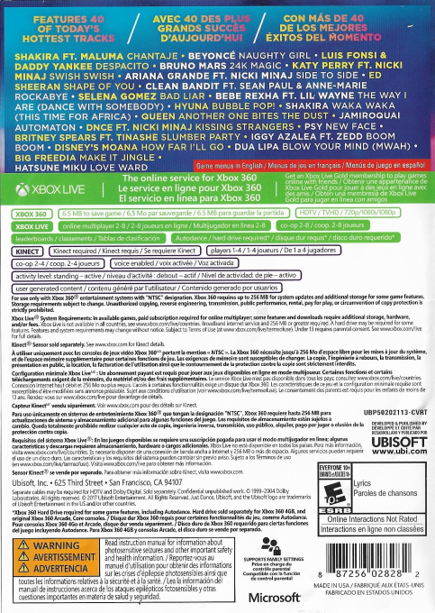 Just Dance 2018 — box-2D-back (CA)