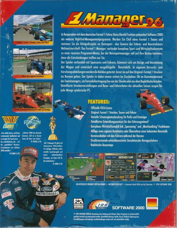 F1 Manager 96 — box-2D-back (DE)