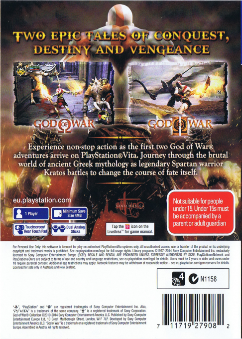 God Of War Collection — box-2D-back (US)
