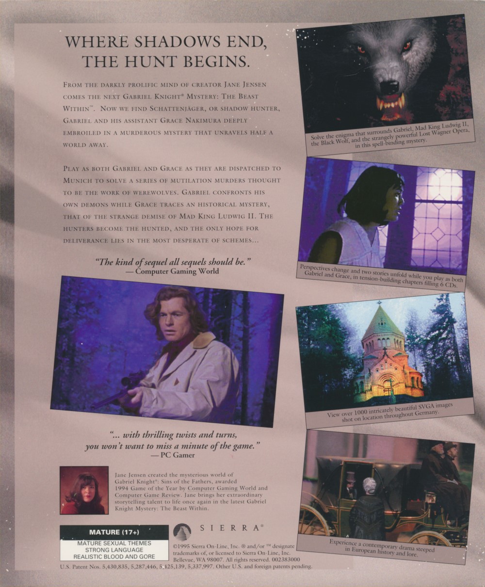 The Beast Within: A Gabriel Knight Mystery — box-2D-back (US)