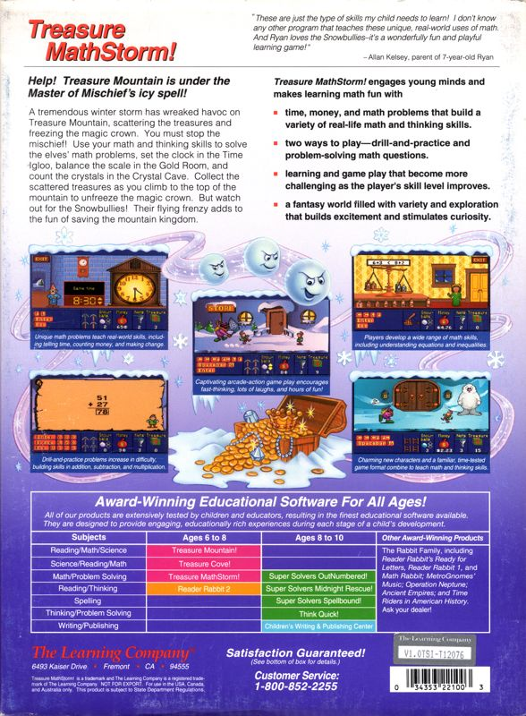 Treasure MathStorm! — box-2D-back (US)