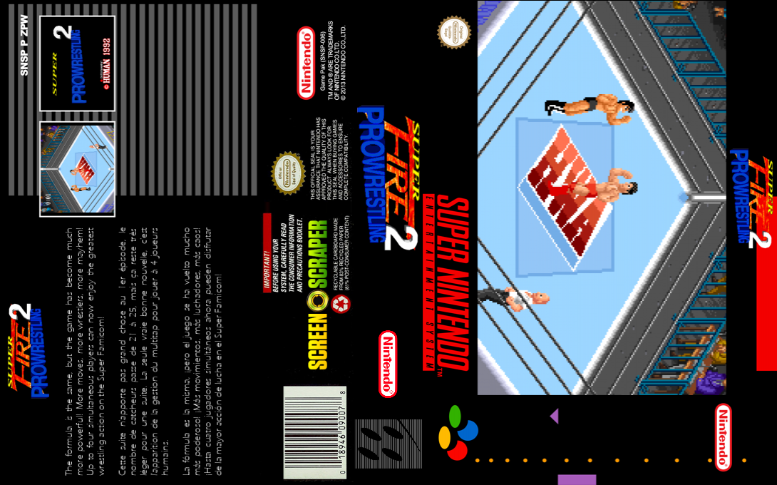 Super Fire Pro Wrestling 2 — box-texture (SS)