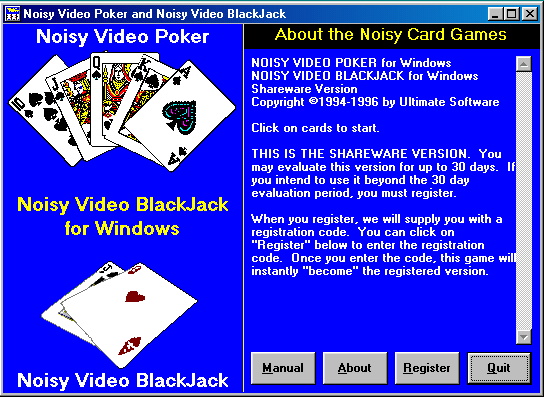 Noisy Video Poker and Blackjack box art